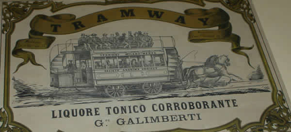 Liquore tonico Tramway. Etichetta